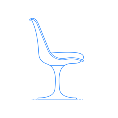 Furniture Side Chairs Saarinen Tulip Armless Chair Laser Cut Svg File, Free Vectors File